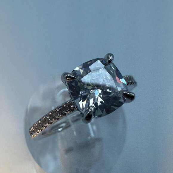 Womens Silver Plated Brass Ring Cubic Zirconia - Picture 10 of 10